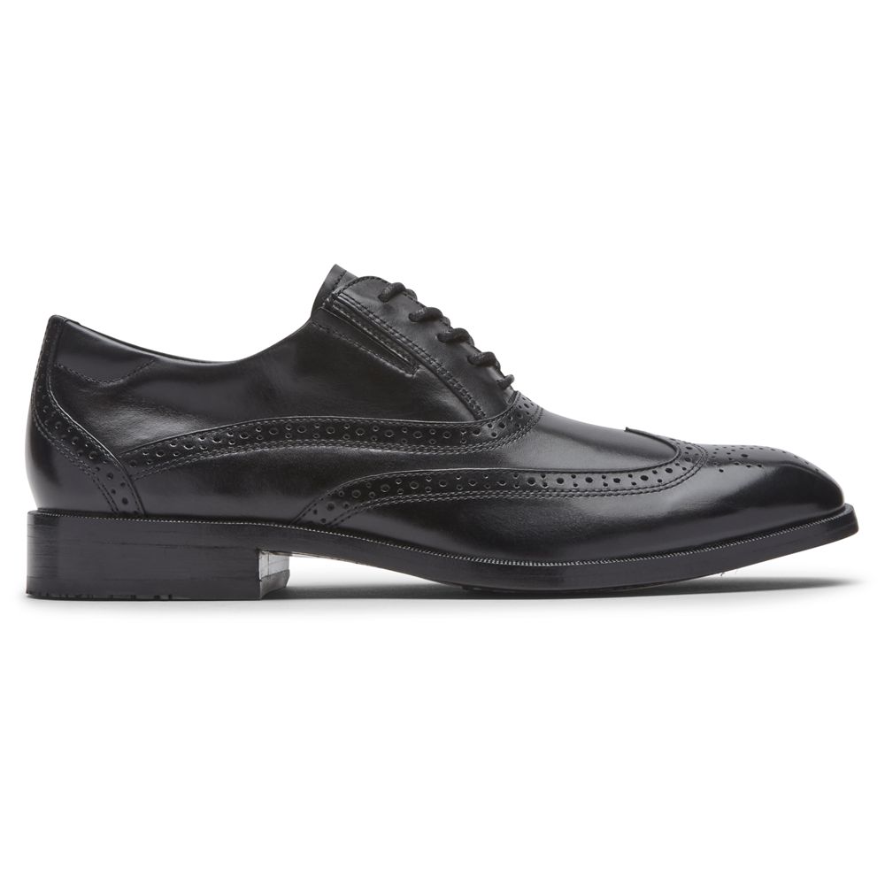 Pantofi Oxford Barbati Rockport Total Motion Office Wingtip Negrii - Romania 8165-TRWVJ